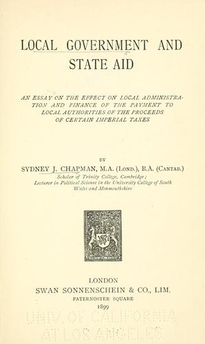 Cover for Local government & state aid