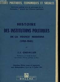 Cover for Histoire des institutions politiques de la France moderne, 1789-1945