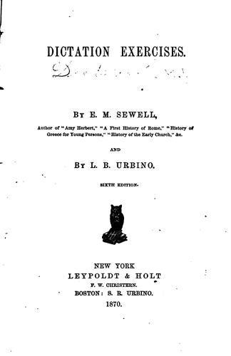 Cover for Dictation Exercises