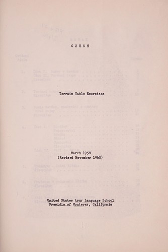 Cover for Czech; terrain table exercises