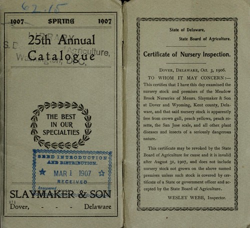 Cover for 25th annual catalogue