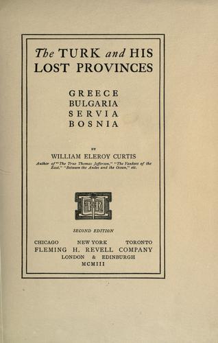 Cover for The Turk and his lost provinces