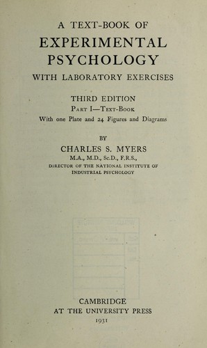 Cover for A text-book of experimental psychology
