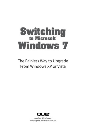 Cover for Switching to Microsoft Windows 7