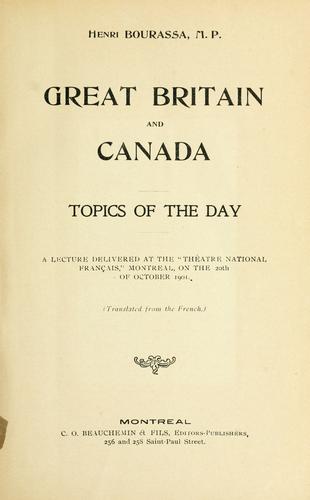 Cover for Great Britain and Canada.