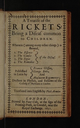 Cover for A treatise of the rickets