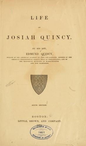 Cover for Life of Josiah Quincy.