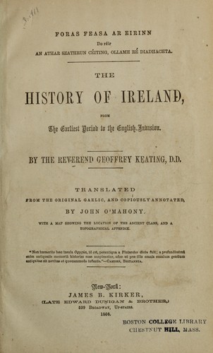 Cover for Foras feasa ar Eirinn =