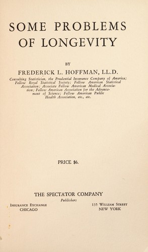 Cover for Some problems of longevity