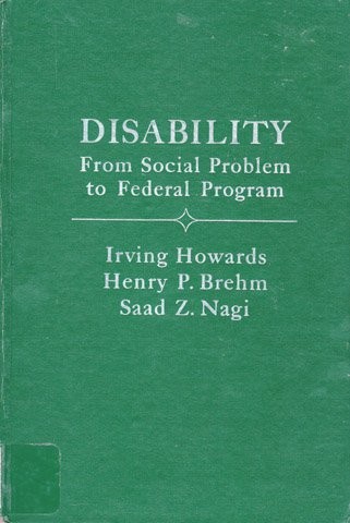 Cover for Disability, from social problem to federal program