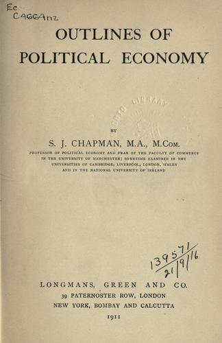 Cover for Outlines of political economy.