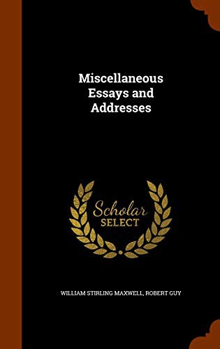 Cover for Miscellaneous Essays and Addresses
