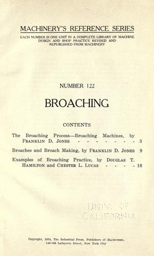 Cover for Broaching.