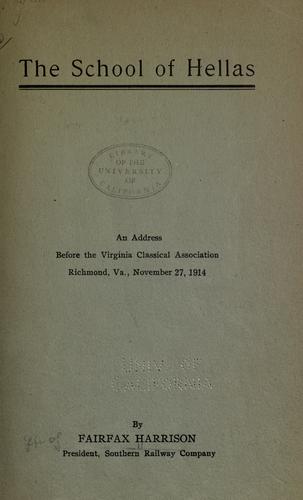 Cover for The school of Hellas