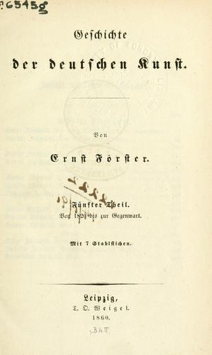 Cover for Geschichte der deutschen Kunst.