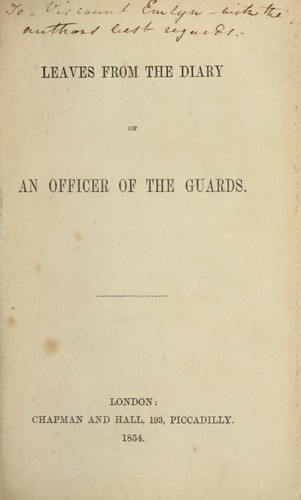 Cover for Leaves from the diary of an officer of the Guards