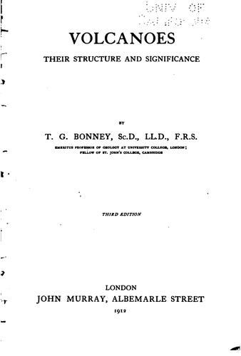 Cover for Volcanoes: Their Structure and Significance