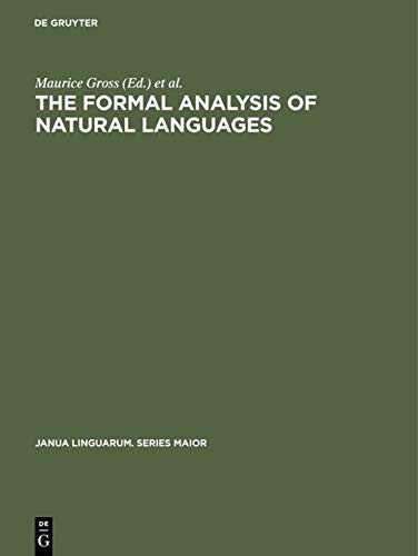 Cover for Formal Analysis of Natural Languages