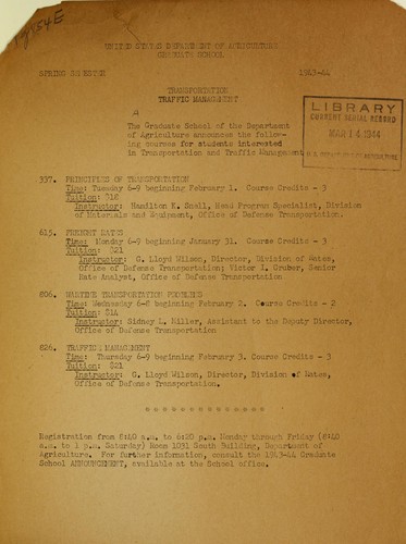 Cover for Spring semester 1943-44