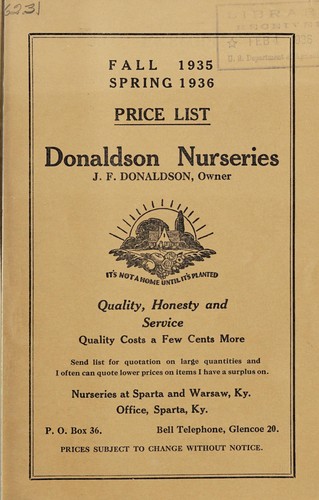 Cover for Price list