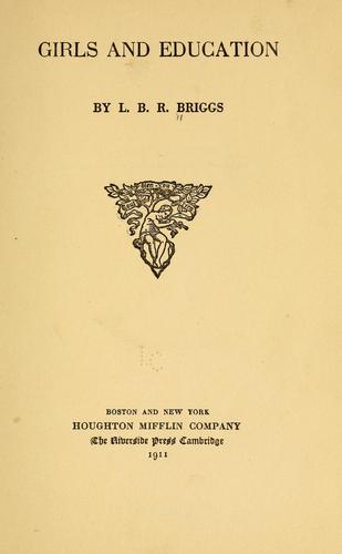 Cover for Girls and education
