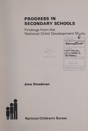 Cover for Progress in secondary schools