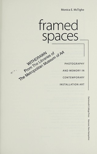 Cover for Framed spaces