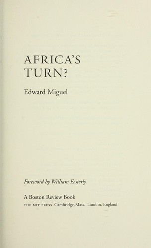 Cover for Africa's turn?