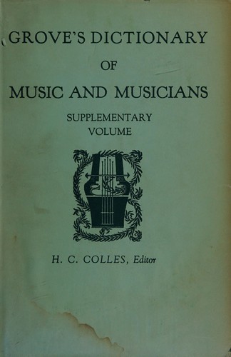 Cover for Grove's dictionary of music and musicians