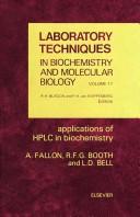 Cover for Applications of Hplc in Biochemistry (Laboratory Techniques in Biochemistry and Molecular Biology, Vol 17)