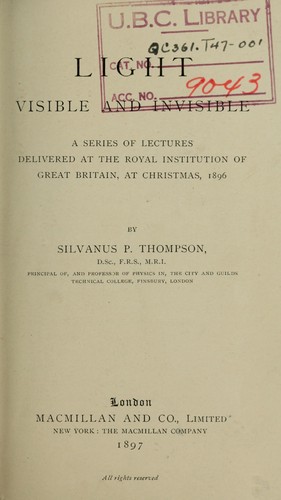 Cover for Light visible and invisible