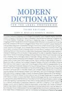Cover for Modern dictionary for the legal profession