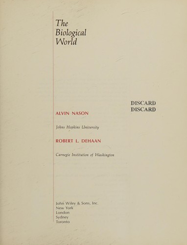 Cover for The biological world