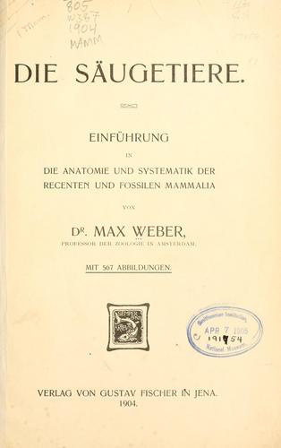 Cover for Die säugetiere.
