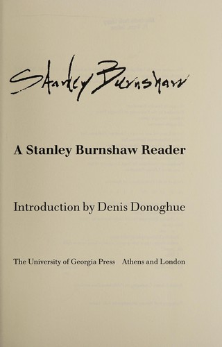 Cover for A Stanley Burnshaw reader