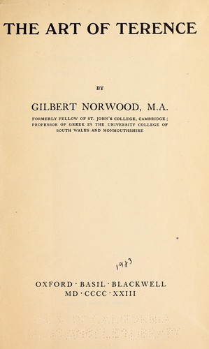 Cover for The art of Terence