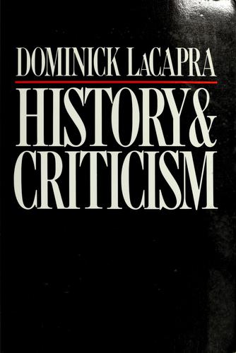 Cover for History & criticism