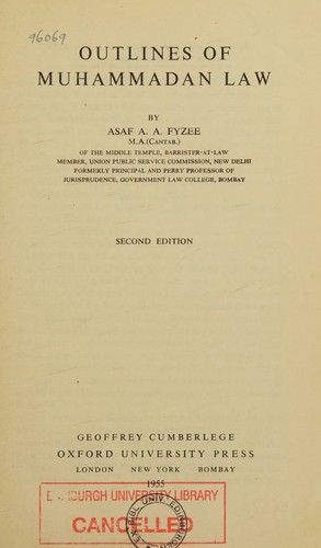 Cover for Outlines of Muhammadan law