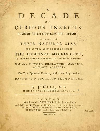Cover for A decade of curious insects