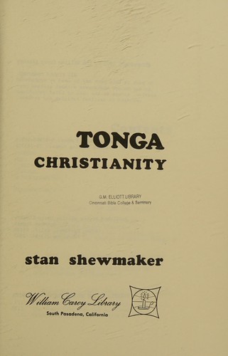 Cover for Tonga Christianity.