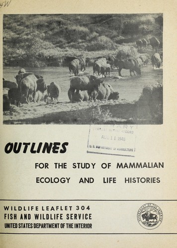 Cover for Outlines for study of mammalian ecology and life histories