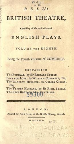 Cover for Bell's British theatre
