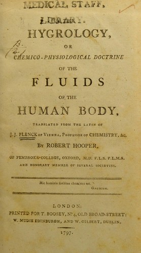 Cover for The hygrology