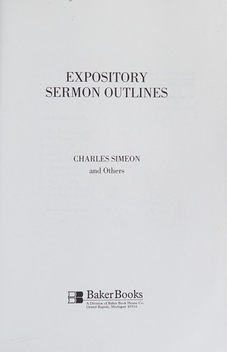 Cover for Expository Sermon Outlines