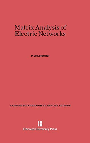 Cover for Matrix Analysis of Electric Networks