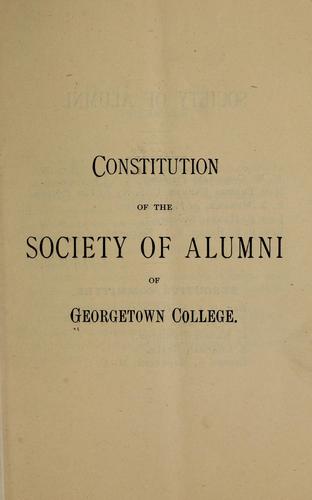 Cover for Constitution of the Society of alumni of Georgetown college