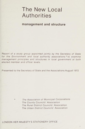 Cover for The new local authorities