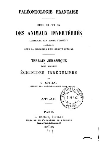Cover for Echinidés réguliers: familles des diadematidées et des echinidées
