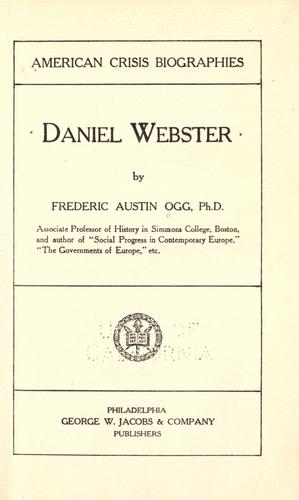 Cover for Daniel Webster