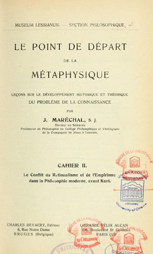 Cover for Le Point de départ de la métaphysique
